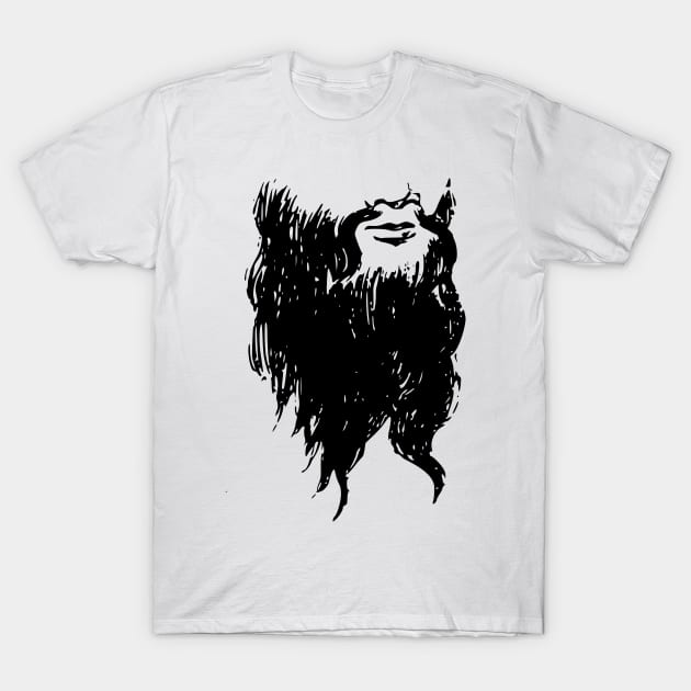 Long Forked Beard T-Shirt by beardsandstaches